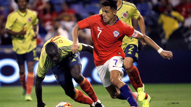 Alexis Sanchez is injured playing with Chile